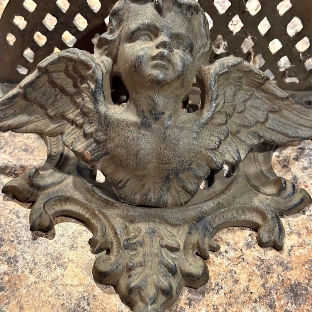 Vintage Angelic Cast Iron Wall Decor Shelf